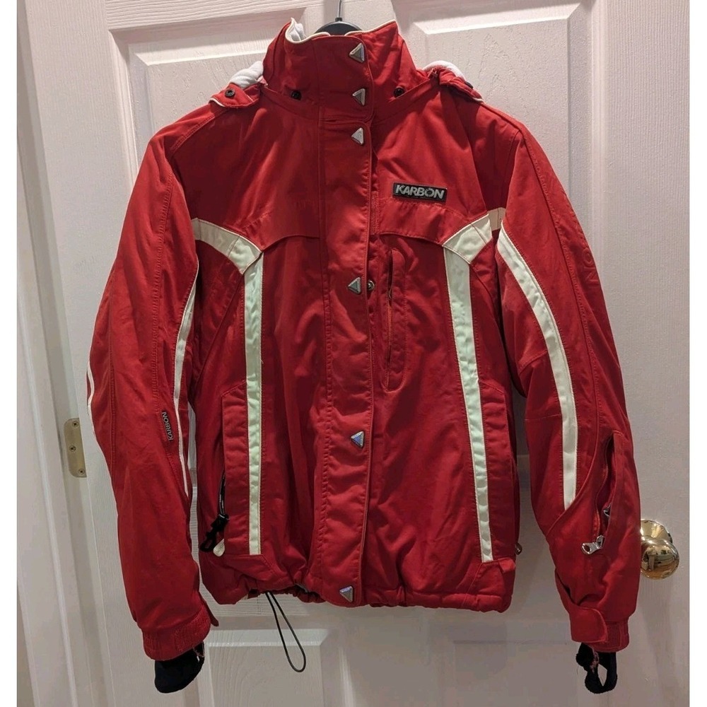 Y2K Skicore Karbon Insulated Snowboard Ski Jacket Red Women's 6